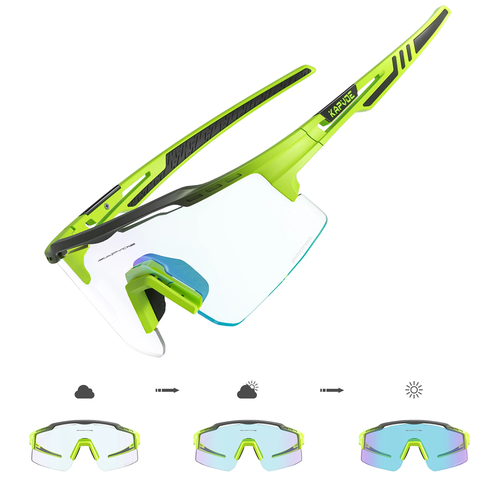 Photochromic Men Women Outdoor Sport Running Eyepieces Fishing Sunglasses Cycling Glasses Road Bike MTB Goggles Bicycle Eyewear