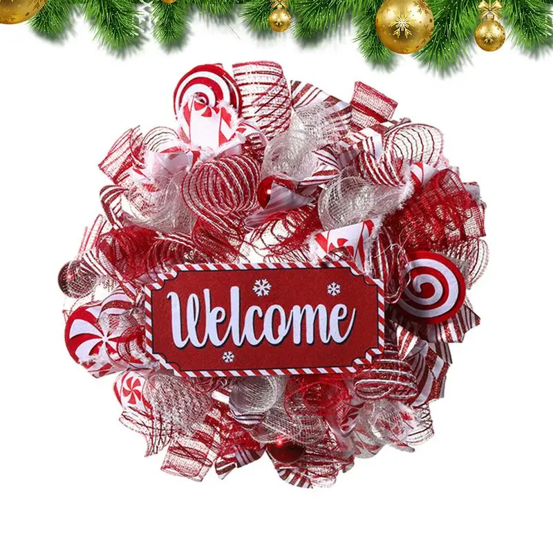 Christmas Pink Wreath Christmas Welcome Sign Garlands Attractive Style Xmas Wreaths Red Ribbon Front Door Trees Best Decorations