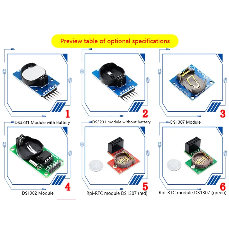 Clock module series Raspberry Pi foreign high-precision RTC module DS3231 module, etc. DS3231 DS1307 PCF8563T PCF8523T DS3231SN