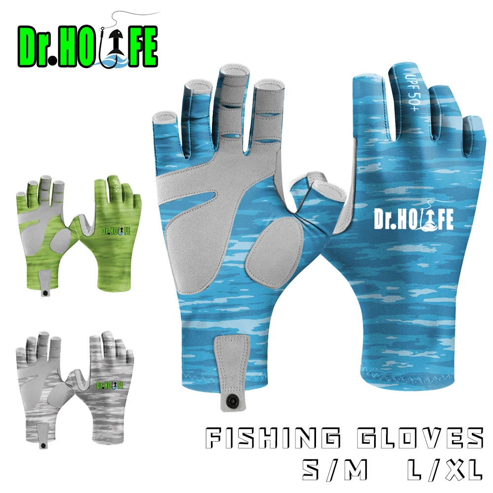 

Dr.Holife 1Pair UPF 50+ Fishing Gloves Fingerless Gloves Summer Quick Drying Gloves Sunscreen And Anti Slip Gloves For Fishing