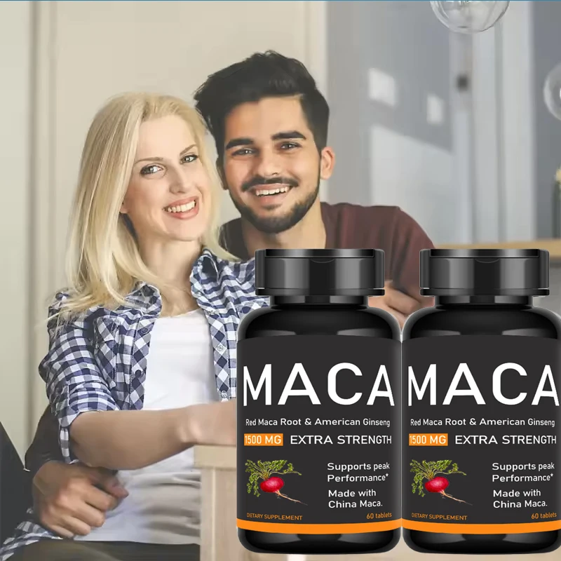 Cápsulas Premium Epimedium e Maca Americana Suplemento de Vitalidade Natural para Apoio de Saúde Reprodutor Masculino