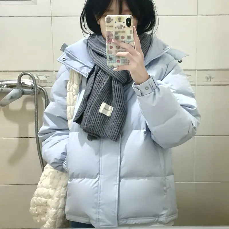 Down Cotton-padded Jacket Women's Pants Short 2026Autumn Winter New Warm Cotton Coat Loose Bread Outwear Student Ladies Overwear