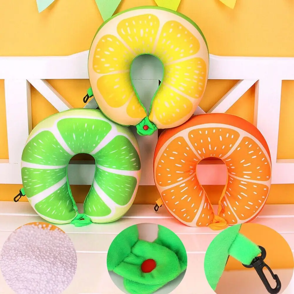 

Travel U-Shape Pillow Cushion Microbead Support Fruit Neck Pillow Cartoon Soft Travel Memory Soft Pillow Adults Kids Gift