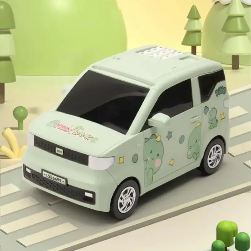 Mini Auto Spaarpot Muziek Vingerafdruk Cash Truck Wachtwoord Automatische Roll Coin Besparingen Tank Spaarpot Kinderen Speelgoed Kerstcadeaus