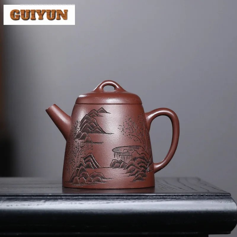 

220ml Classic Yixing Purple Clay Teapots Handmade Qin Quan Pot Raw Ore Jujube Red Mud Kettle With Infuser Zisha Teaset Tableware