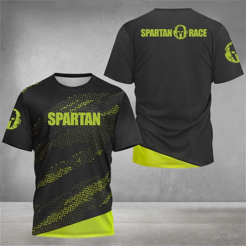2025 Neues Spartan 3D Grafik-Bedrucktes T-Shirt für Herren Fitness Gym Kompression Kurzarm Atmungsaktives T-Shirt mit Rundhalsausschnitt