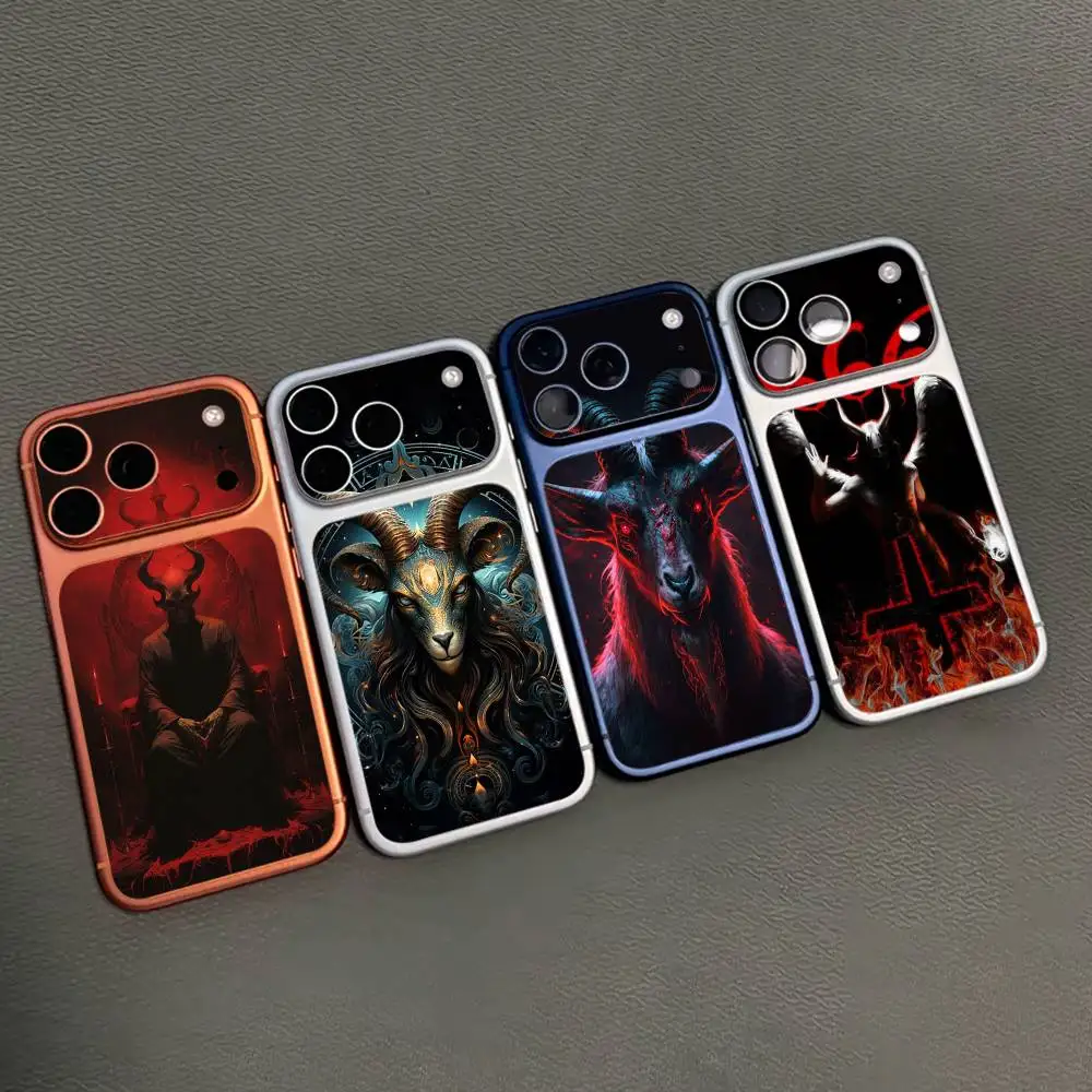 Защитная 3D-пленка-наклейка с цветным рисунком «Дьявол Сатана» для iPhone 17 Pro Max/17 Pro, полное покрытие