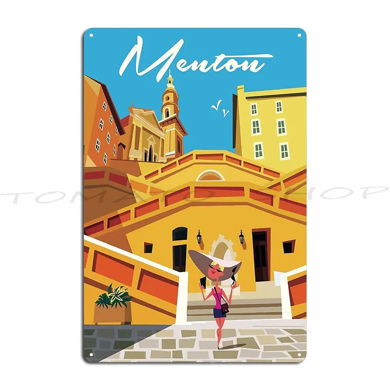 Menton Metal Plaque Poster Plaques Design Rusty Wall Decor Personalized Tin Sign Poster