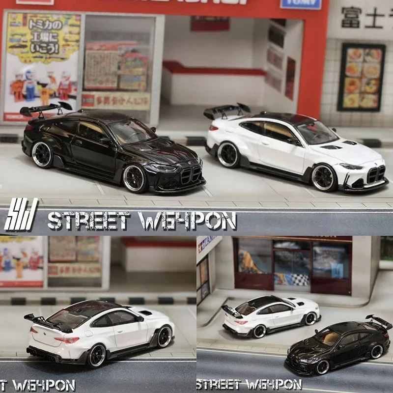 

SW In Stock 1:64 G82 M4 Competition Black WHITE Diecast Diorama Car Model Collection Street Weapon Warrior