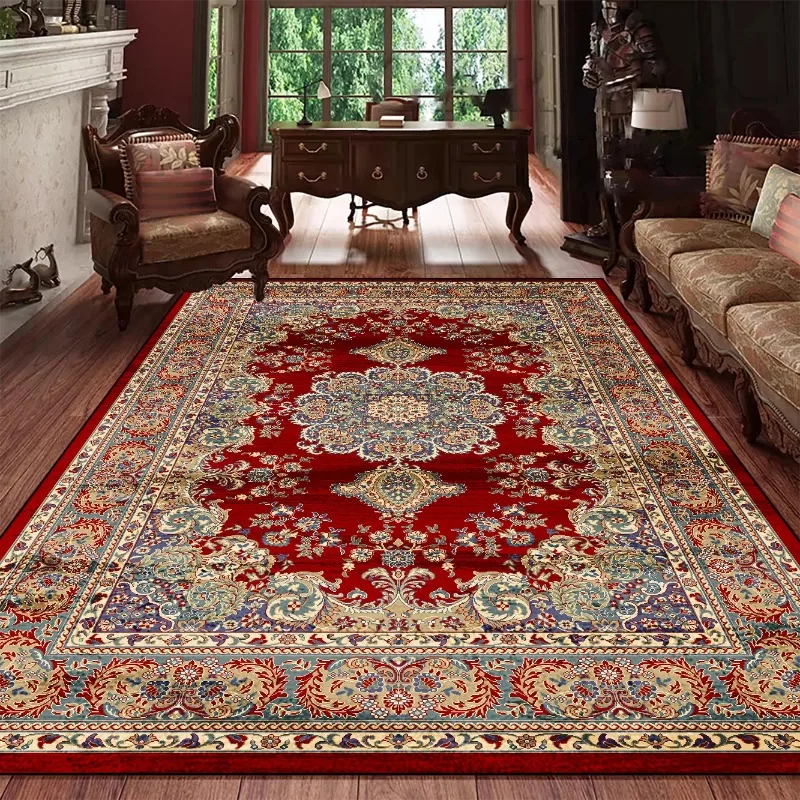 Vintage Persian Living Room Full Rug Ethnic Style Coffee Table Sofa Mats Bedroom Bed Cloakroom Carpet light luxury carpet