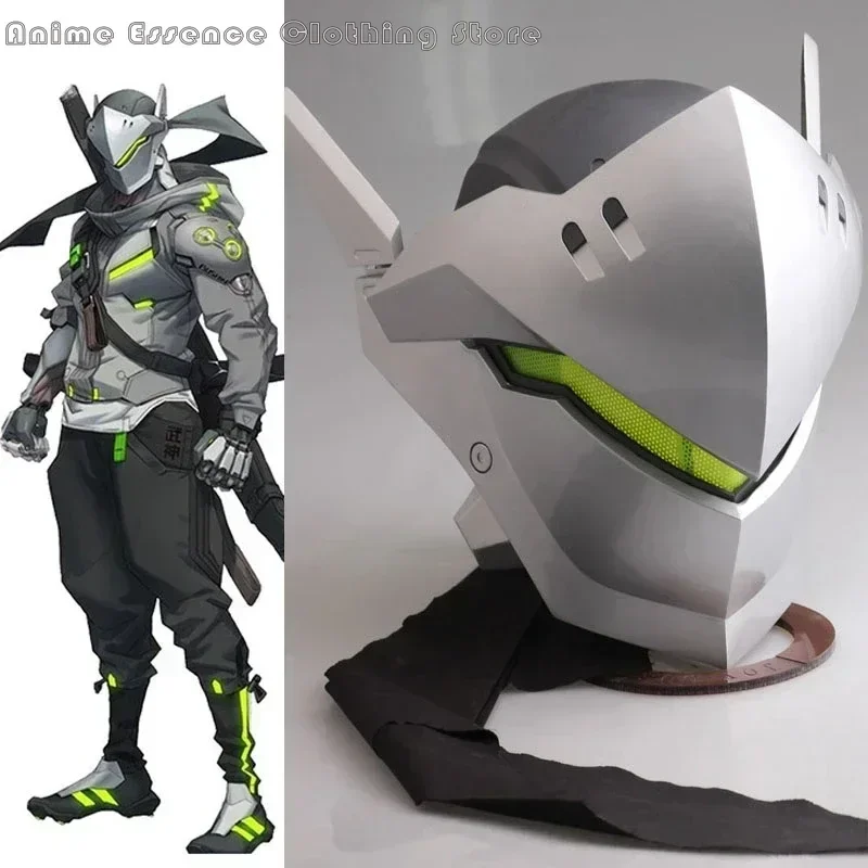 Game Overwatch Genji Helmet Cosplay Costumes Overwatch Genji Cosplay Outfits Halloween Adult For Men Women Uniform Costume Party