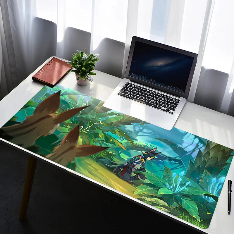 

Mouse Pad Laptop Non Slip Extended Desktop Mouse Mat PC Anime Keyboard Pad G-genshin Impact Tighnari Gaming Accessories Mousepad