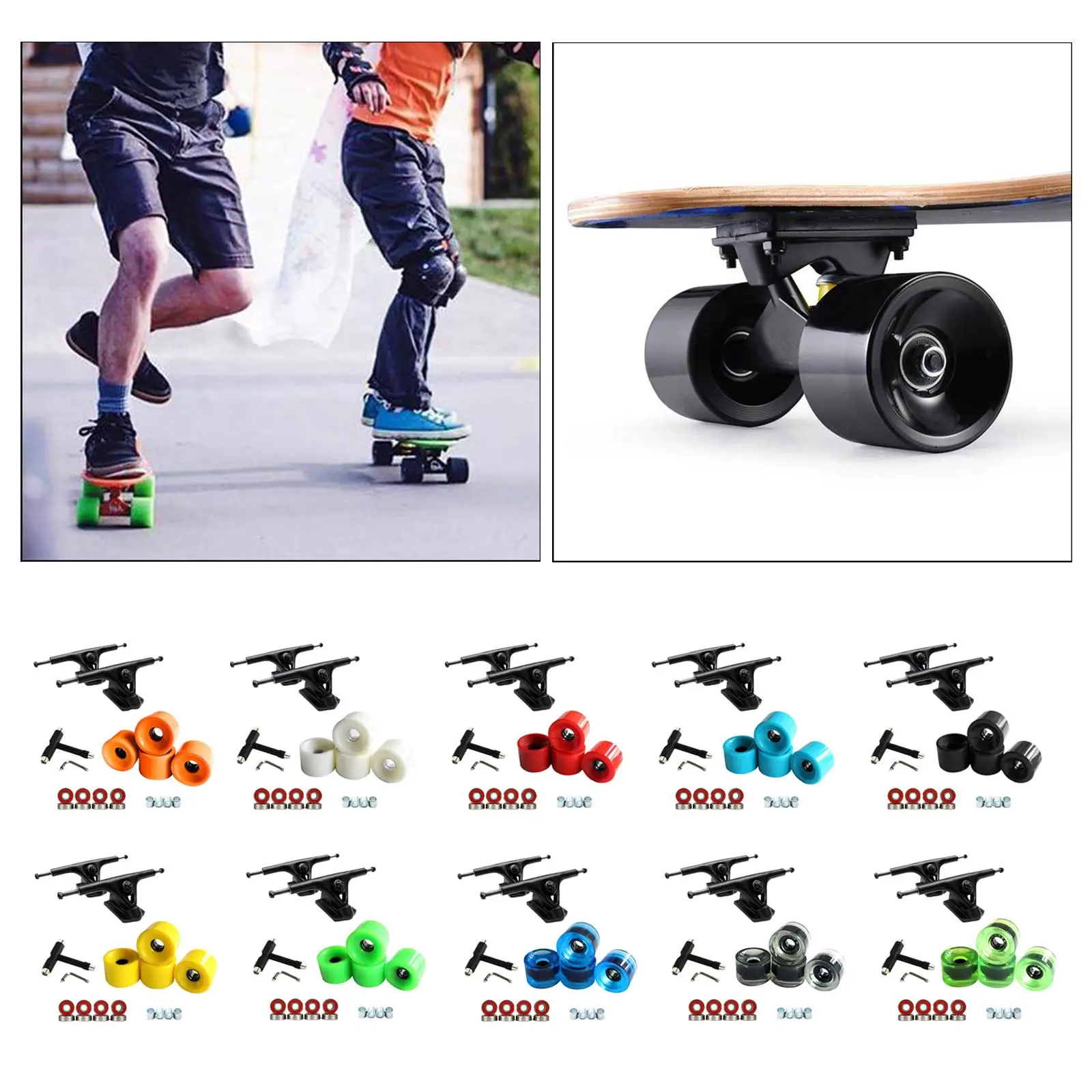 Rodas de skate de luxo Instalar acessórios: caminhões de skate, rolamentos de skate ABEC-11, prancha