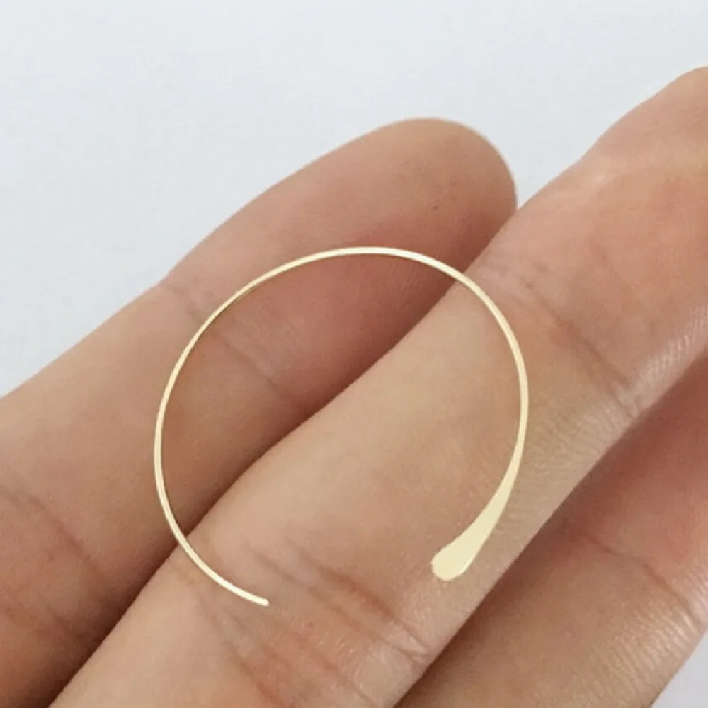 1 Pair Circle Earring Wires with Flat Ends 18mm 26mm in 14K Gold Filled for Jewelry Making