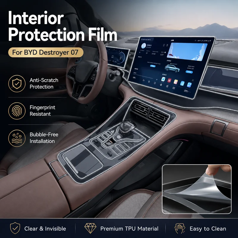 

Interior Protection Film For BYD Destroyer 07 Dashboard Navigation Screen Car Accessories, Replacement Parts, Easy Installation
