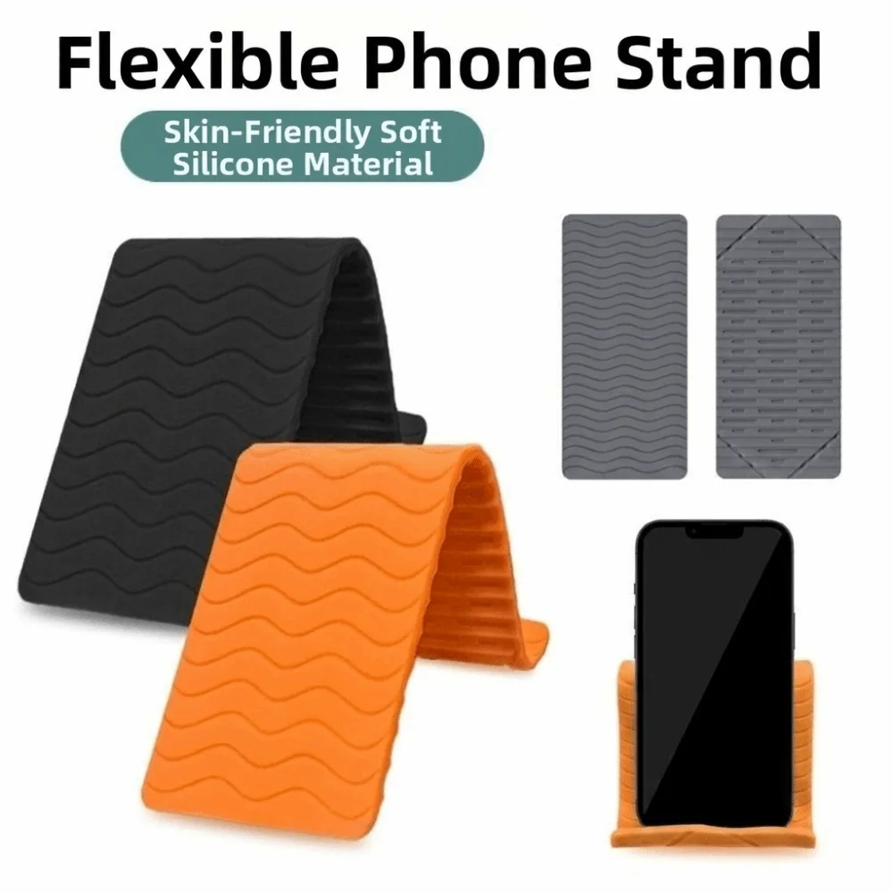 

Silicone Bendable Phone Holder Anti-Slip Design Multi Functional Flexible Phone Stand Folding Deformation Portable