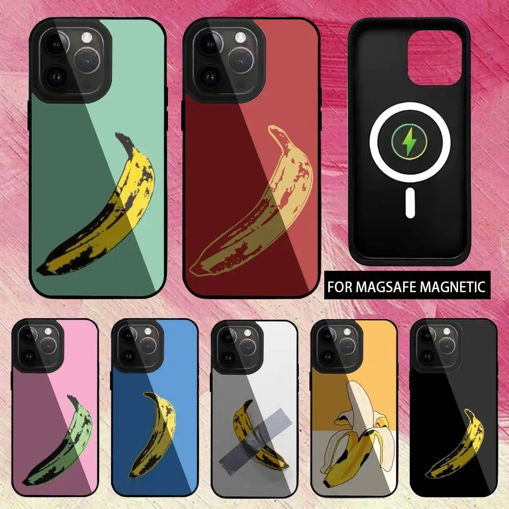

A-Andy W-Warhol Art Banana Phone Case For iPhone17,16,15,14,13,12,11 Plus,Pro Max Magnetic Magsafe Wireless Charging