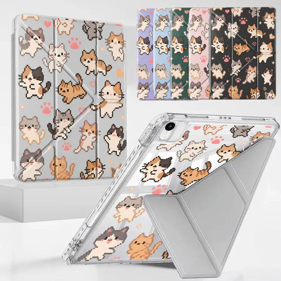 

Tablet Case For iPad Mini 6 7 Pro 11th 10th 9th 8th 7th 12.9inch Air 4 5 M3 M2 M4 11inch Pro 2025 Holder Cover Y-Fold Cartoon