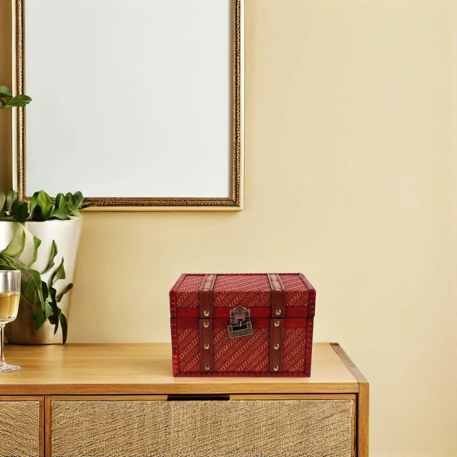 

Wooden Jewelry Box Vintage Style Storage Organizer For Bracelets Earrings Necklaces Keepsake Case Desktop Decor Craft Trinket