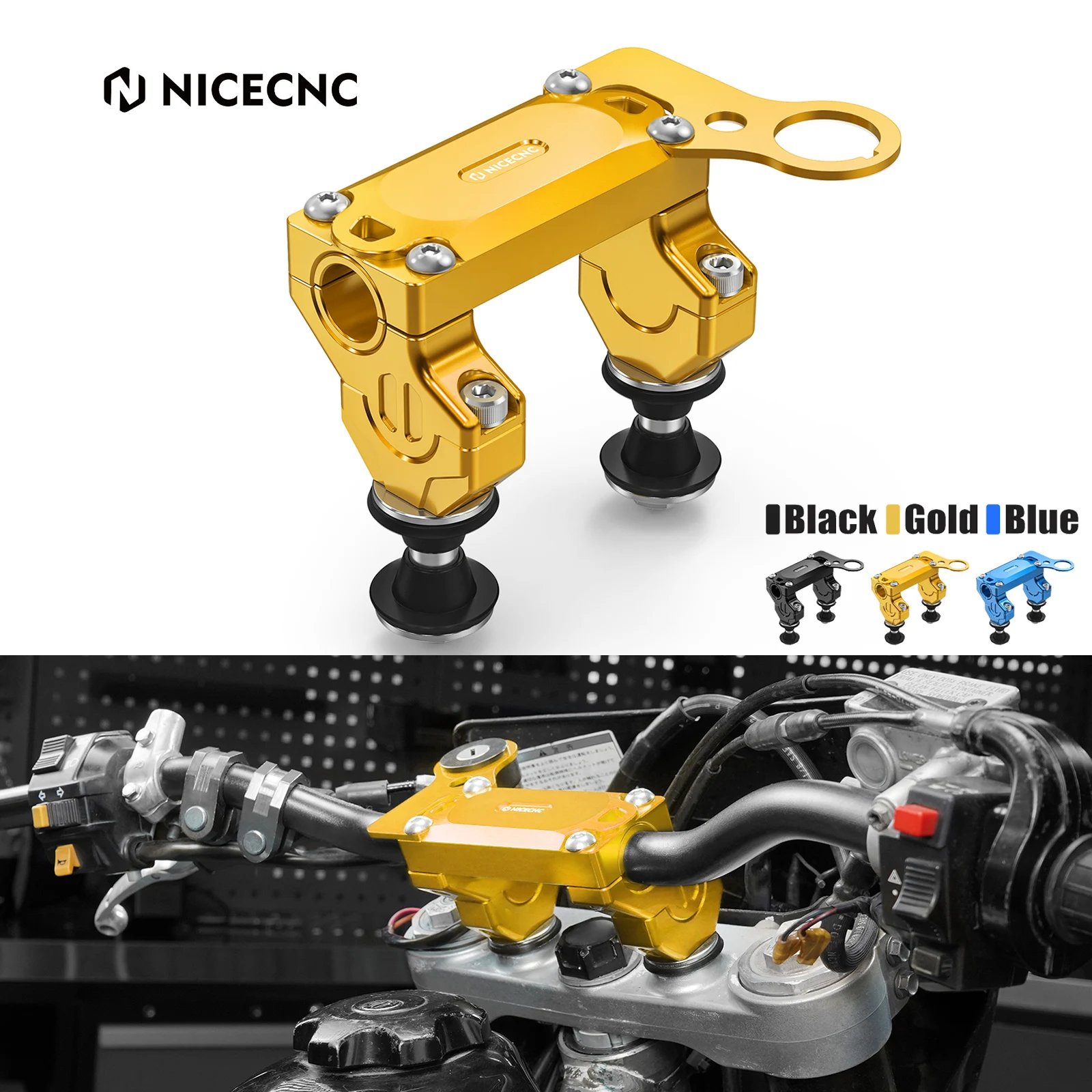 

NICECNC For Suzuki DRZ400SM 2005-2024 2023 2022 2021 2020 Motorcycle Offset HandleBar Riser Mount Clamp Kit Aluminum DR-Z 400SM