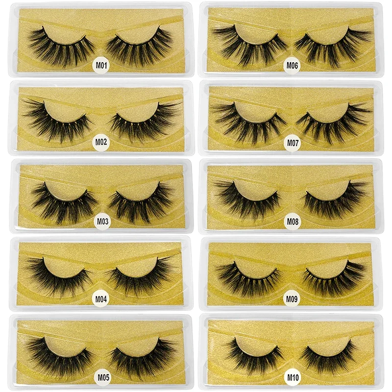 Mink Eyelashes 10 Pairs 3D Mink Lashes Natural False Eyelashes Pack Makeup Fake Eyelashes Bulk