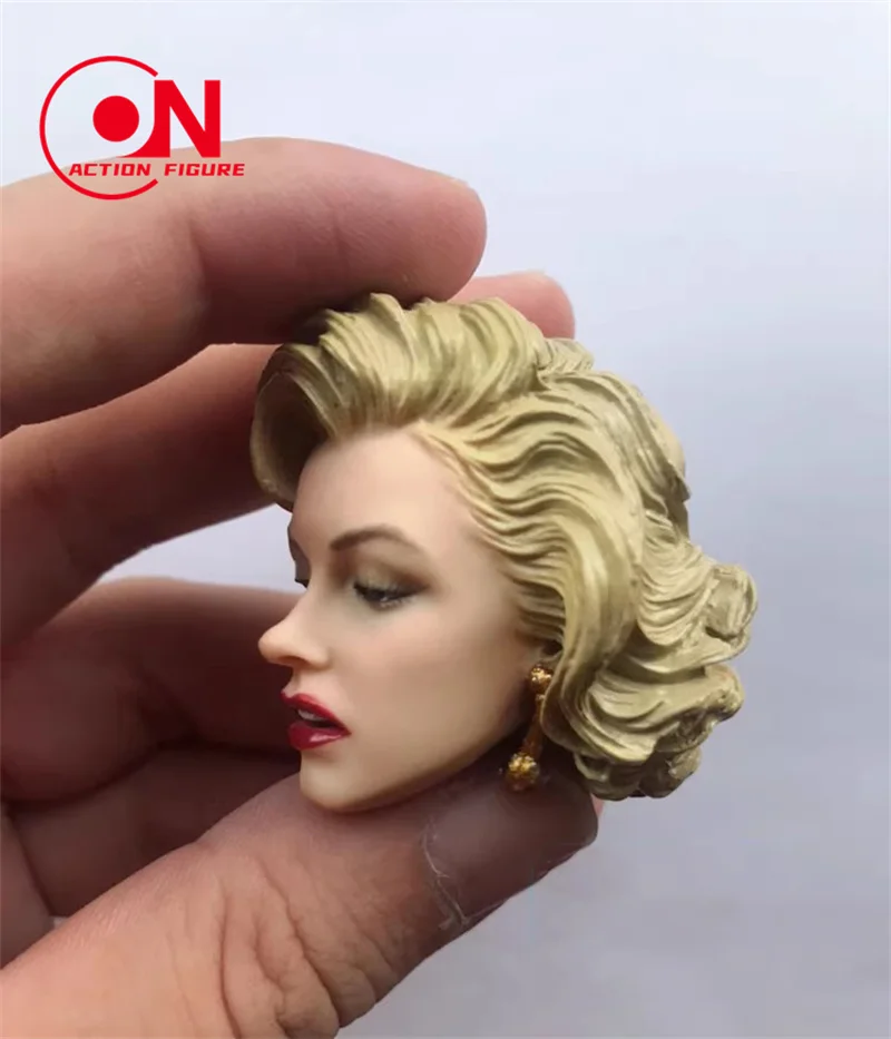 In Stock 1/6 Female In Memory Of Marilyn Monroe with Earrings Head Sculpture Carving Model Fit 12