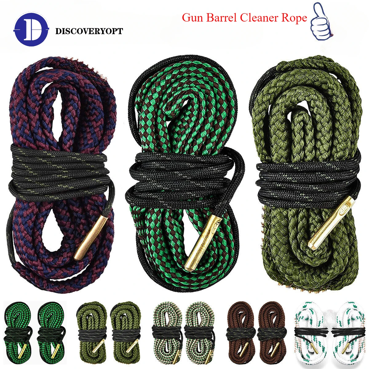 

1PCS Reusable Bore Gun Barrel Cleaner Rope Hunting Barrel Snake for 5.56mm/.223/.22/9mm/Cal .380/12 GA/. 30 Cal/.308 Rifle