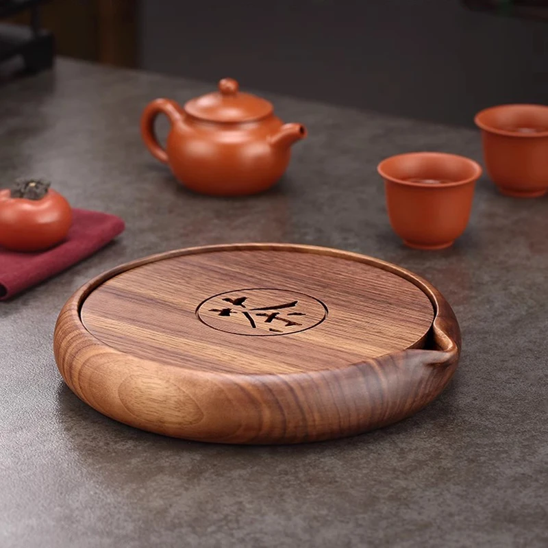 Wooden Serving Tea Tray Luxury Accessorie Ceremony Office Valet Tea Tray Chinese Trinket Afeteria Jewelry Bambu Home Products