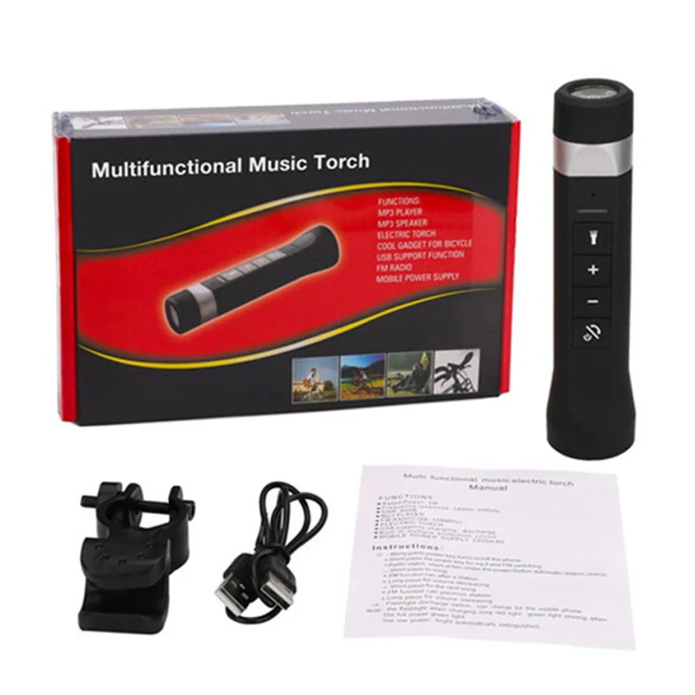 

Outdoor Wireless BT Speaker Portable Bicycle Speaker with LED Flashlight 1200mAh Power Bank with Microphone Multifunctional