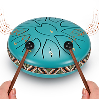 6 Inch 8 Tone Hand Steel Tongue Drum Percussion Instrument With Music Book Drum Tote Bag For Yoga Entertainment Music