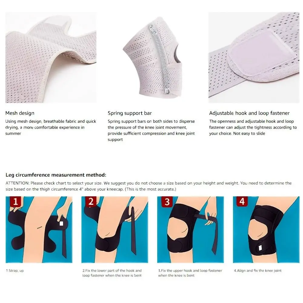 

1PCS Compression Knee Pad with Side Stabilizers Adjustable Knee Support Breathable Professional Knee Brace