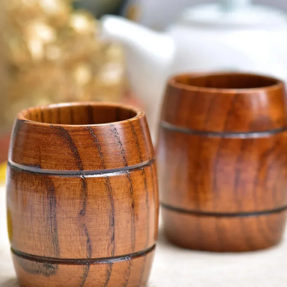 Japanese Date Wood Cups Solid Wood Mugs Restaurant Sake Cups Vintage Heat-insulated To-go Cups Household Teacups