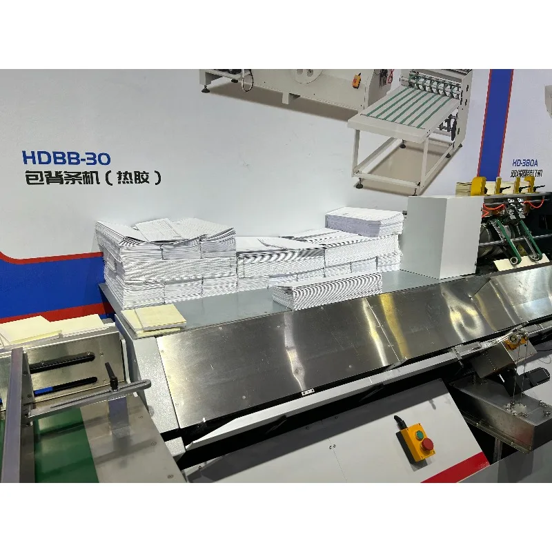 Fully Automatic Copybook Hot Melt Glue Binding Book Spine Taping Machine School Exercise Notebook Making Machine for Book Block