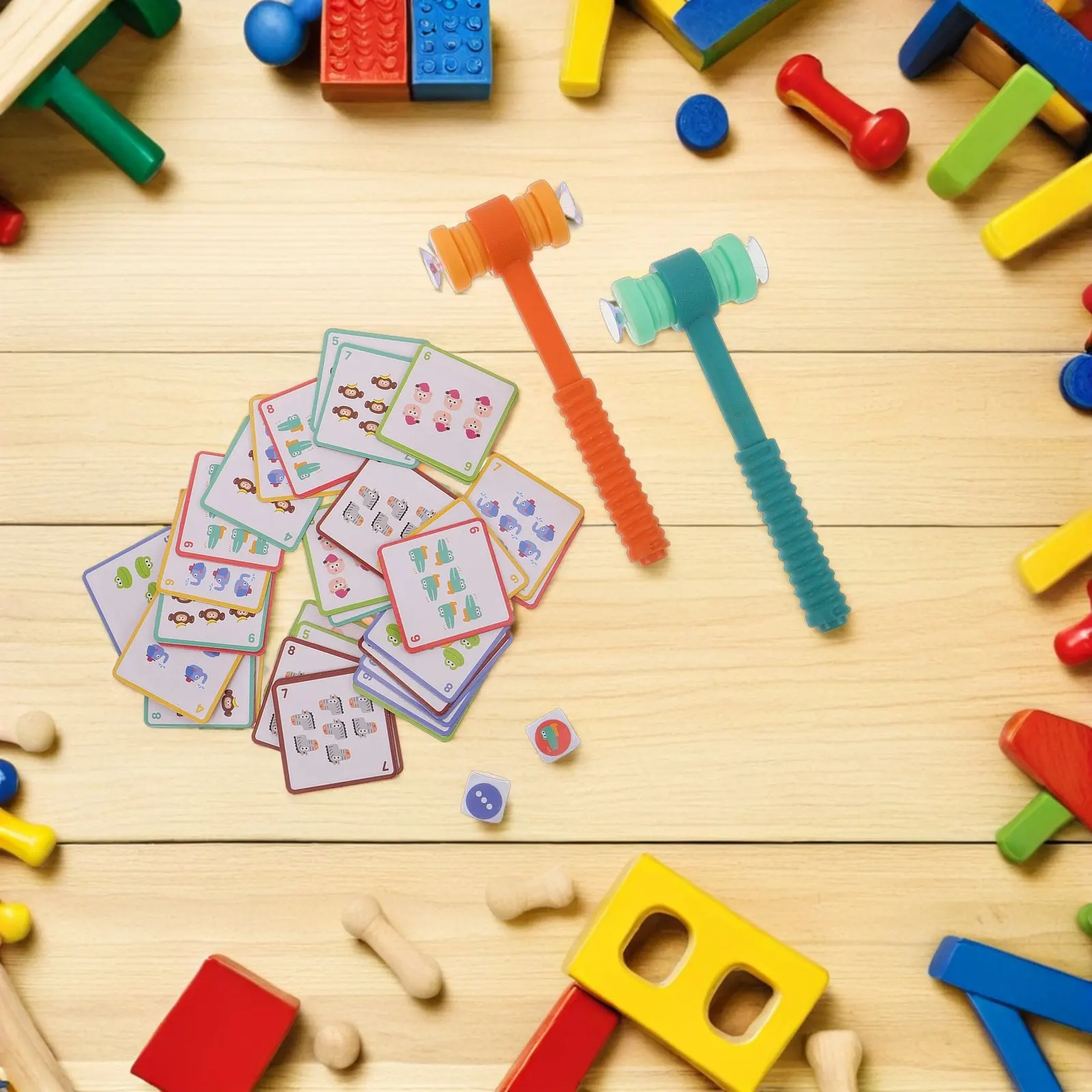 1セットの算数ボード学習ゲーム。幼児教育用、対応カード、吸盤ハンマー、モンテッソーリ教育、就学前の運動能力を養う。