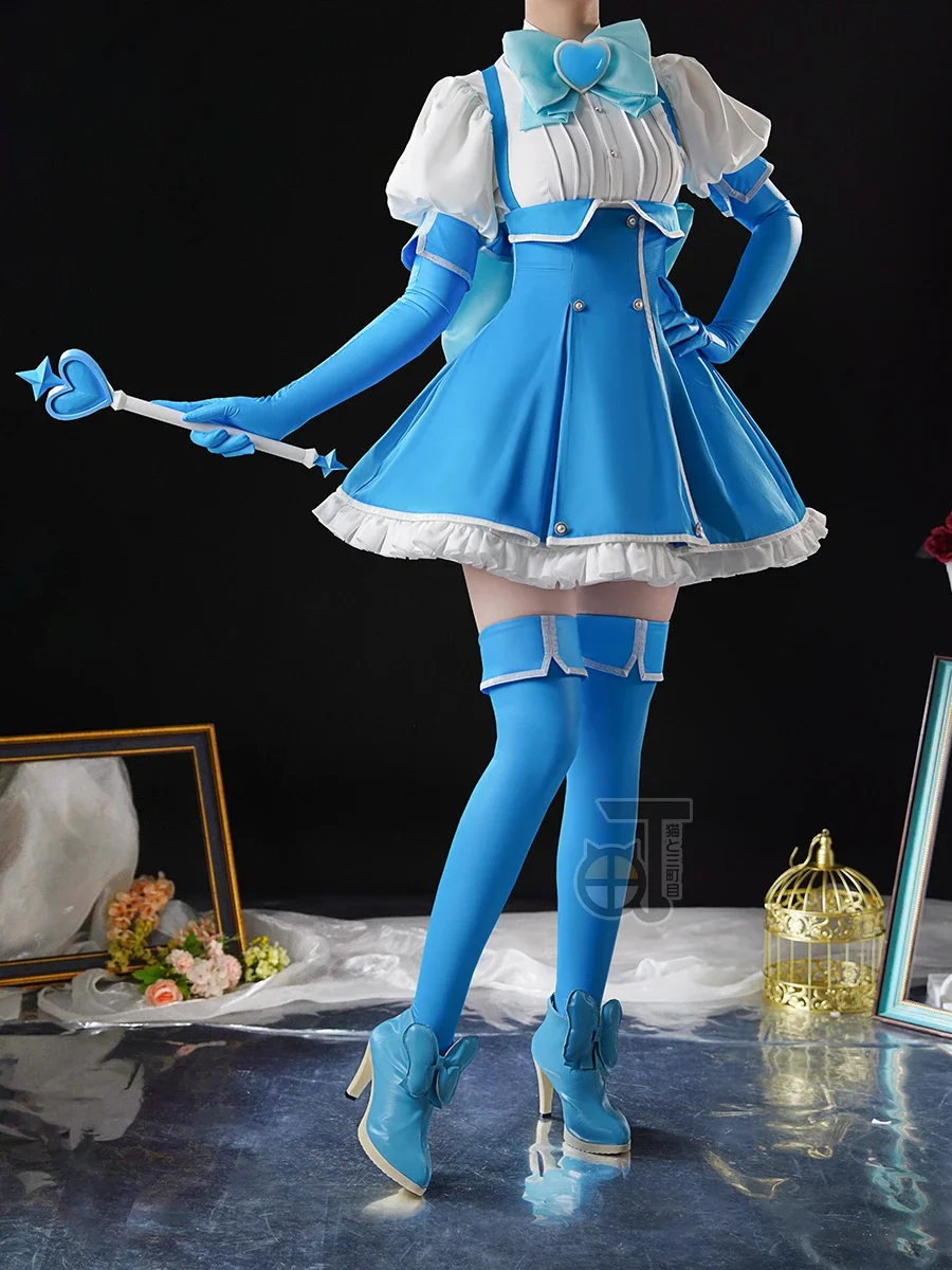 Gushing sobre meninas mágicas cos hanabishi haruka/minakami seno/tenkawa kaoruko cosplay traje de halloween feminino vestido arma