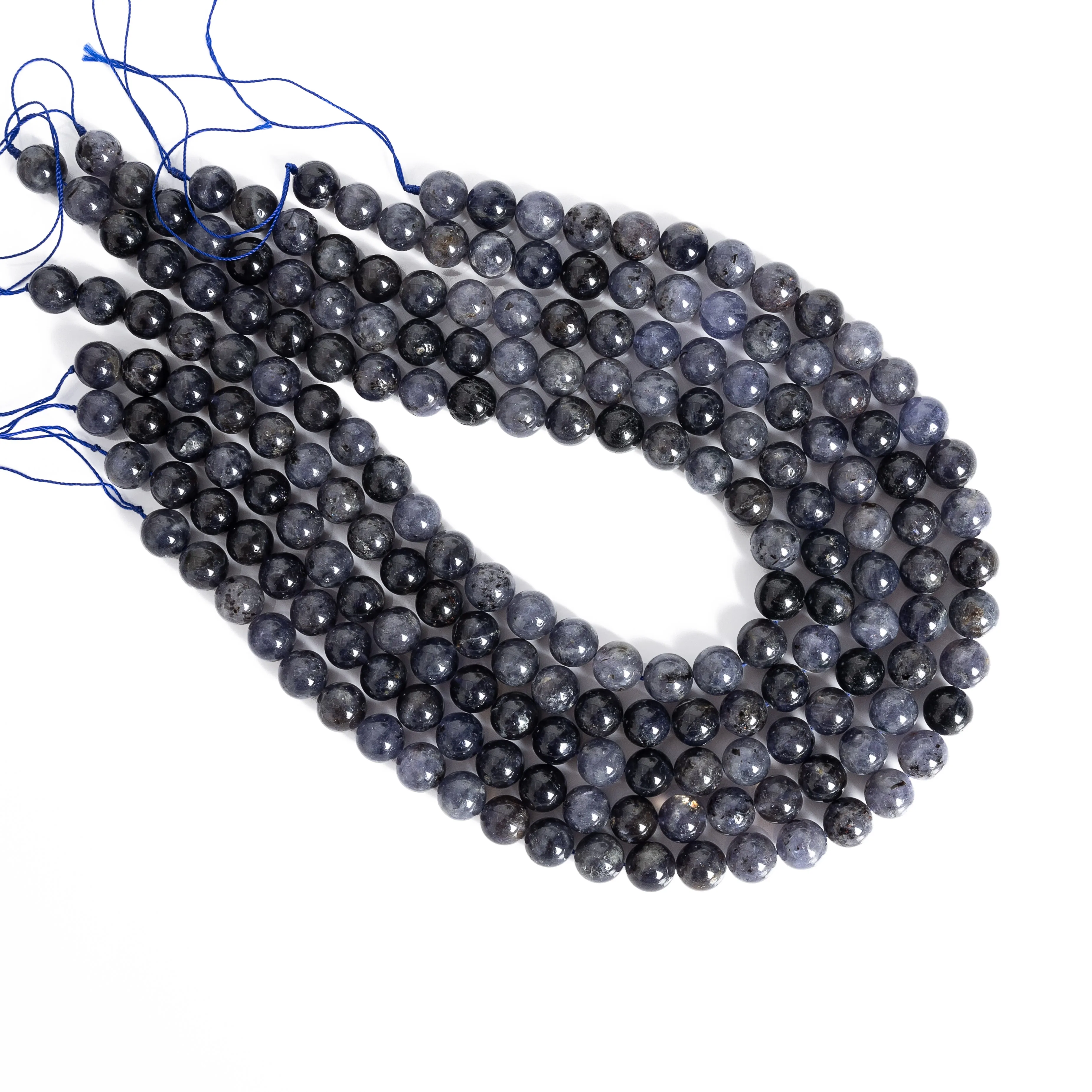 6MM Blue Purple Lolite Beads Grade AA Genuine Natural Gemstone Full Strand Round DIY Loose Beads 15.5\