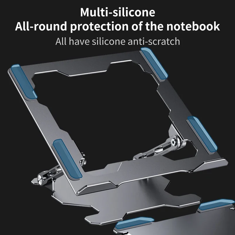Universal Aluminium Alloy Notebook Laptop Stand Stable Tablet Lifting Heightening Holder Folding Adjustable Metal Kickstand