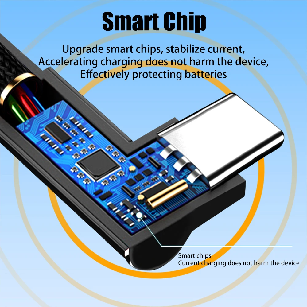 1/1.5/2/3/5/8 متر USB C كابل 6A نوع C الكوع البيانات 480Mbps شحن سريع كابل شحن لكابلات USB شحن سريع عالمي نوع C #3