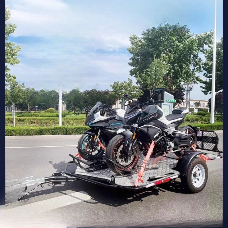 

Trailer hydraulic folding off-road vehicle rear trailer off-road vehicle heavy machine Harley flat trailer rack can be licensed