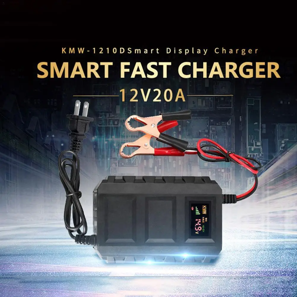 

12Vcar Battery Charger Intelligent Digital Display 20A Overvoltage Overcurrent Short Circuit Protection Full Frequency Operation