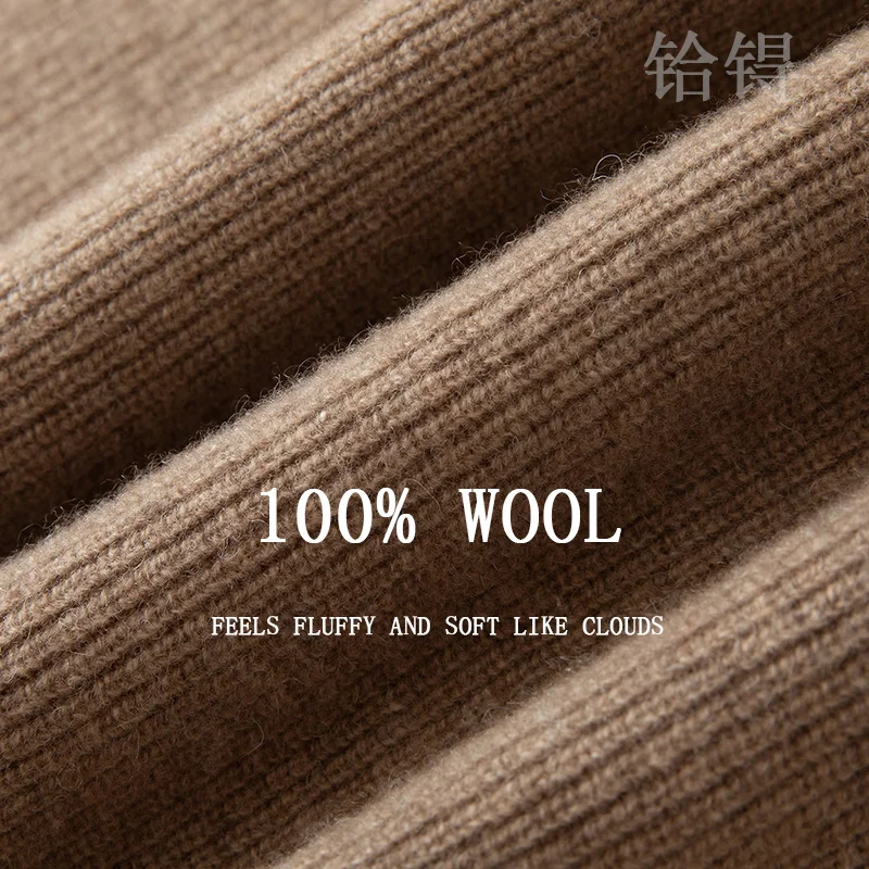 Woolen Sweater for Men in Autumn/Winter half Zipper Fashion POLO Shirt Casual Sweater Inner Layer Warm Solid color Base Sweater - Image 3