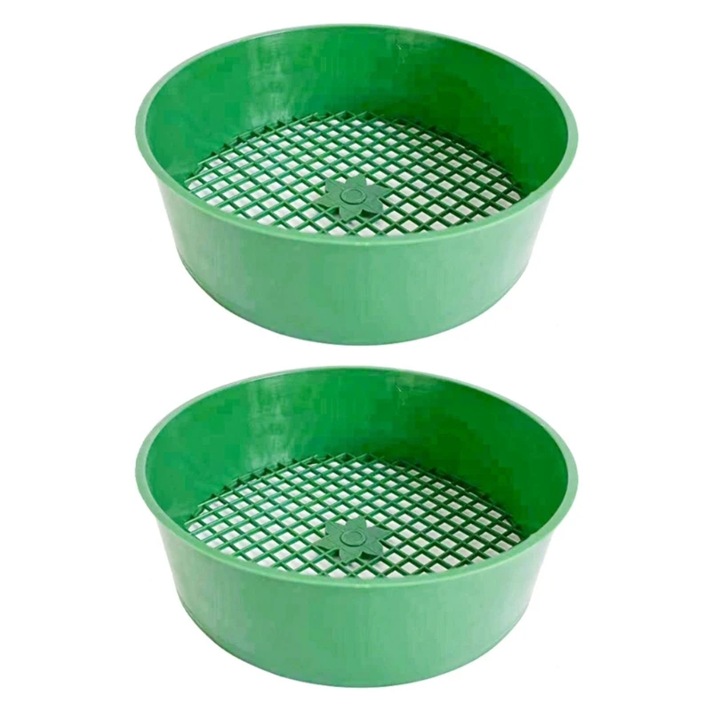 

E15D 2PCS Gardening Sand Soil Compost Sifter Plastic Texture for Efficient Filtering