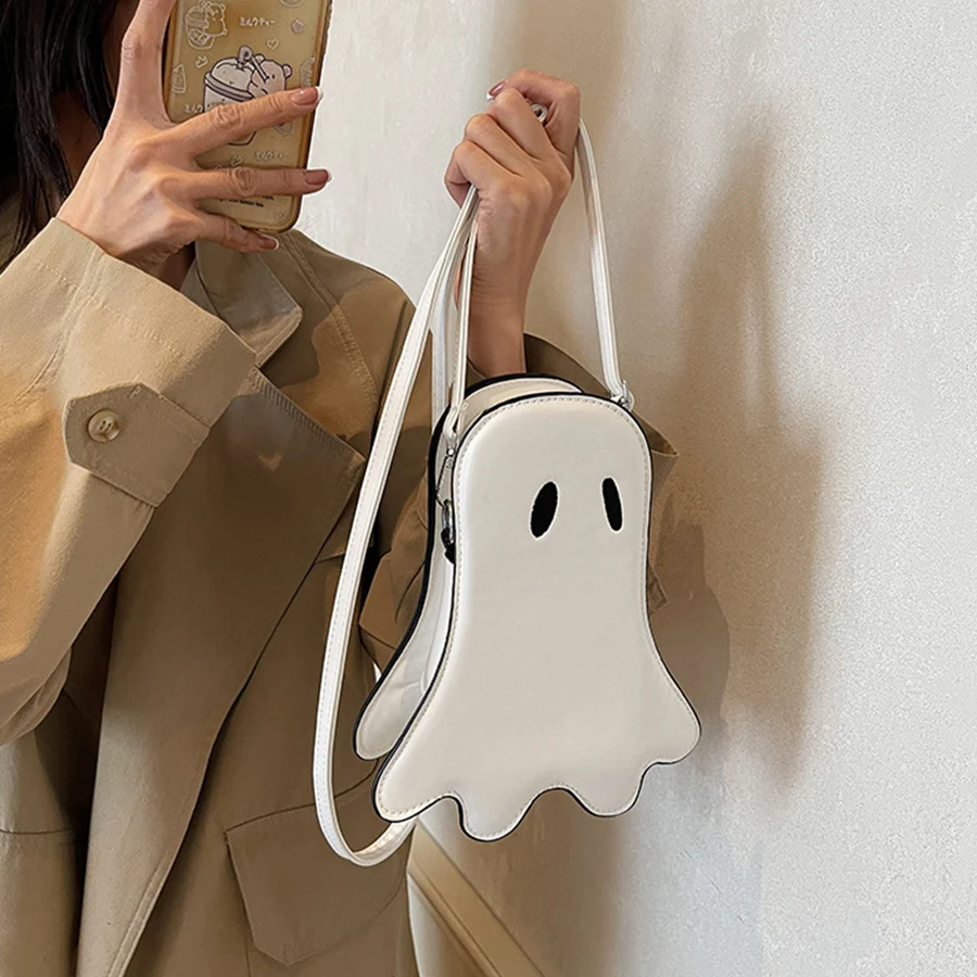 

Halloween Design Ghost Shape Crossbody Bag Women's Shoulder Bag Fashion Shoulder Armpit Bag Holiday Gift Versatile Handbags Sac