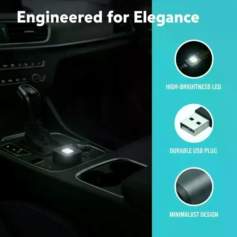 

Car USB Ambient Lights Universal Interior LED Atmosphere Signal Lamp Plug and Play for Simple Mood Enhancement