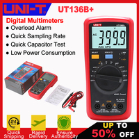 UNI-T UT136B+ UT136C+ Plus Digital Multimeter 1000V 10A Auto Power Off AC DC Voltage Current Ohm Diode Meter Temperature Test