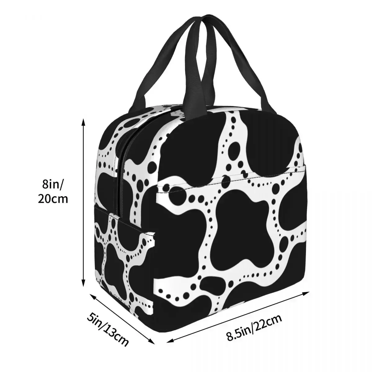 أطفال البقرة نمط معزول حقيبة للحفاظ على البرودة المحمولة نزهة لطيفة قماش الغداء مربع بينتو الحقيبة الجيدة