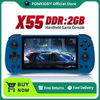 POWKIDDY X55 5.5 INCH 1280*720 IPS Screen RK3566 Handheld Game Console Open-Source Retro Console Children's gifts