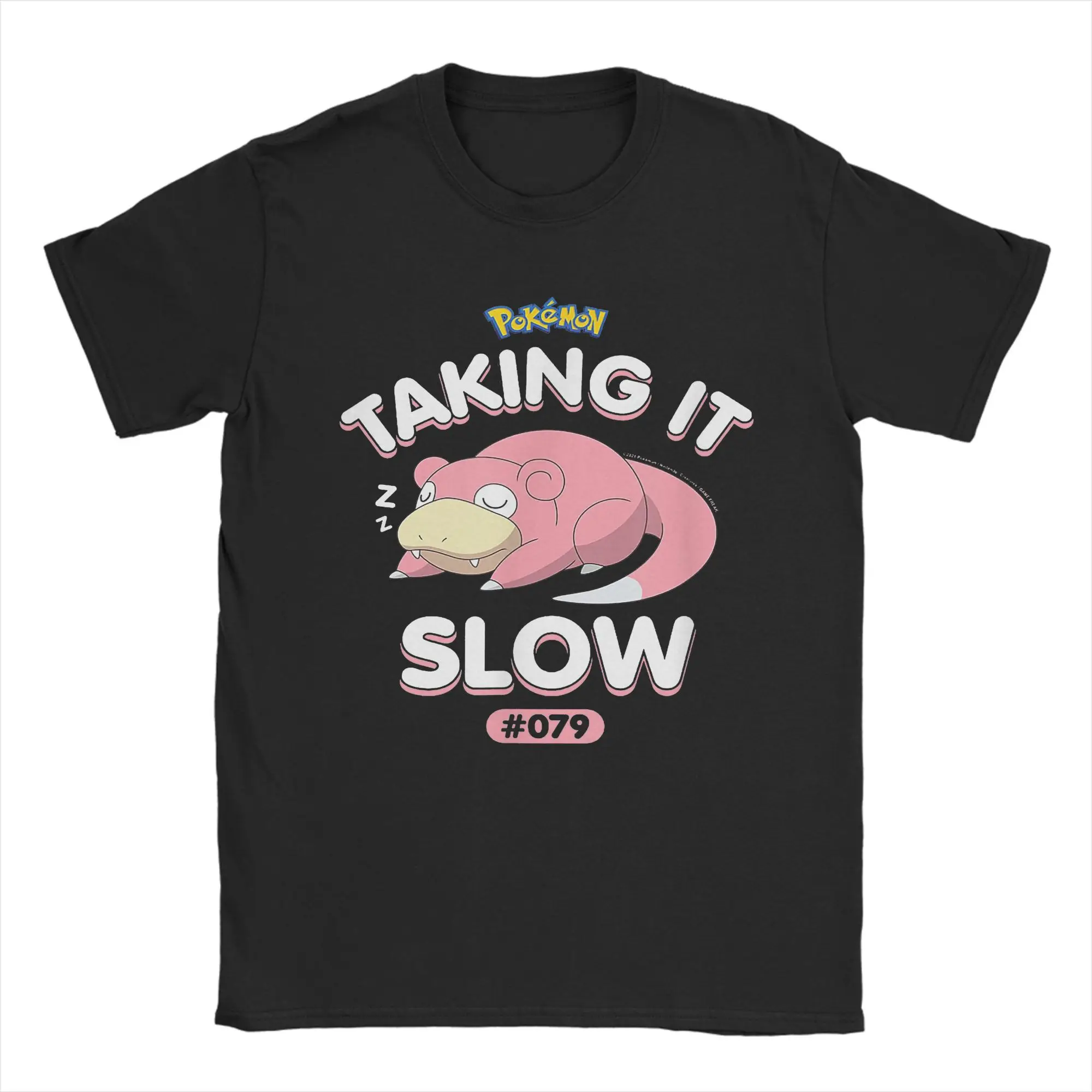 Pokemon Anime Slowpoke Taking It Slow Printed T-shirt Summer Men's and Women's Trendy Loose Casual Y2K Short Sleeve 2026 New