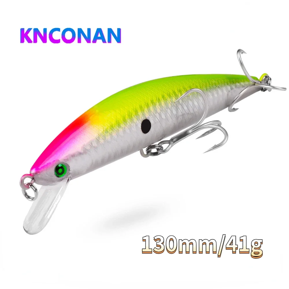 

130mm 41g Heavy Sinking Minnow Lure Long Casting Artificial Hard Bait Seabass Trout Swimbait Pesca Wobbler Fishing Accessories