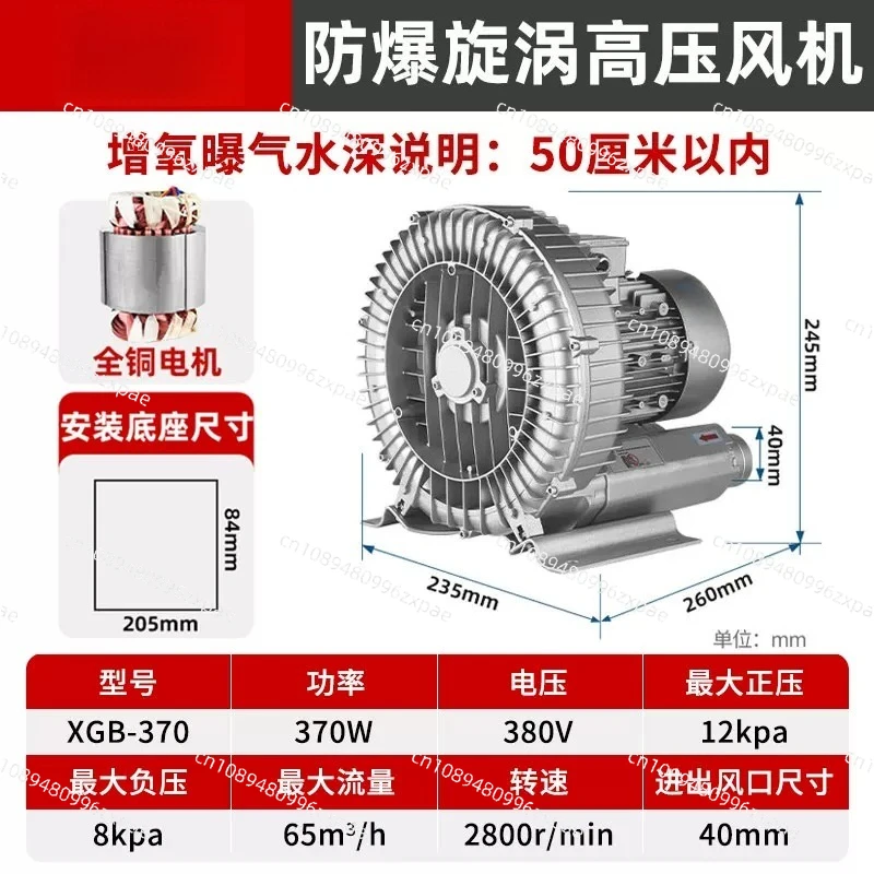 Powerful Silent Blowing and Suction Dual-purpose Vacuum Pump Fan Industrial Vortex Machine High Pressure  Blower Equipment